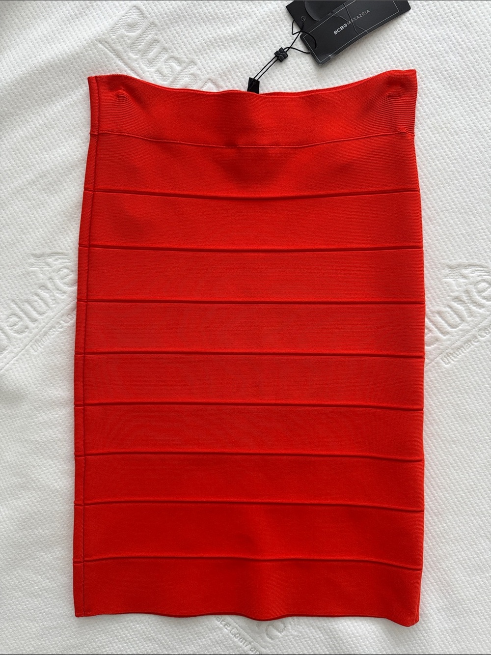 Orange BCBG “Alexa” Bodycon Midi Skirt